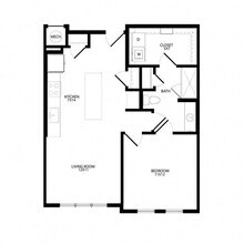 One-Bedroom (A3) 1308 floor plan